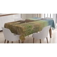 thumbnail image 1 of Ambesonne Hunting Tablecloth Rectangular Table Cover, Deer Wildlife, 52"x70", Multicolor, 1 of 4