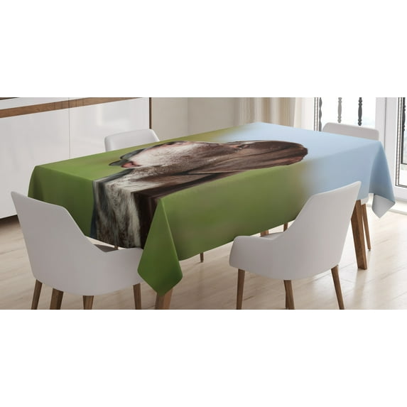 Ambesonne Hunting Tablecloth Rectangular Table Cover, German Pointer, 60"x84", Multicolor