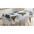 thumbnail image 1 of Ambesonne Hunting Tablecloth Rectangular Table Cover, Shield Set, 60"x90", Dark Blue White Brown, 1 of 3