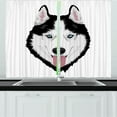 thumbnail image 1 of Ambesonne Husky Kitchen Curtains, Cartoon Drawn Siberian Dog, 55"x45", Charcoal Grey Grey Pink, 1 of 1