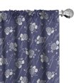 thumbnail image 1 of Ambesonne Hydrangea Curtains, Japanese Botanical Motifs, Pair of 28"x63", Dark Lavender White, 1 of 4