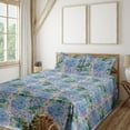 thumbnail image 1 of Ambesonne Hydrangea Fitted & Flat Sheet with Sham 3 Pcs Set, Grunge Floral Jungle Art, Twin, Pale Lilac Lavender Blue, 1 of 1