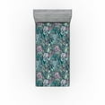 thumbnail image 1 of Ambesonne Hydrangea Fitted Sheet, Bohemian Aura Flowers Art, Twin Size, Almond Green and Pale Ruby, 1 of 5