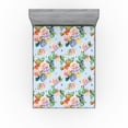 thumbnail image 1 of Ambesonne Hydrangea Pattern Fitted Sheet, Colorful Floral, Queen Size, Pale Blue Multicolor, 1 of 5