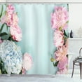 thumbnail image 1 of Ambesonne Hydrangea Shower Curtain, Top View of Flowers Print, 69"Wx70"L, Soft Pink Dark Green, 1 of 4