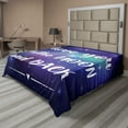 thumbnail image 1 of Ambesonne I Love You Flat Sheet, Outer Space Phrase, Full Size, Dark Purple White, 1 of 1