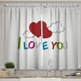 thumbnail image 1 of Ambesonne I Love You Kitchen Curtains, Letters Clouds Heart, 55"x45", Lime Green Magenta, 1 of 1