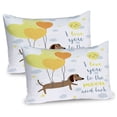 thumbnail image 1 of Ambesonne I Love You Pillow Sham 2 Pack, Dogs Balloons, 26"x20", Blue Grey Yellow Cocoa, 1 of 3