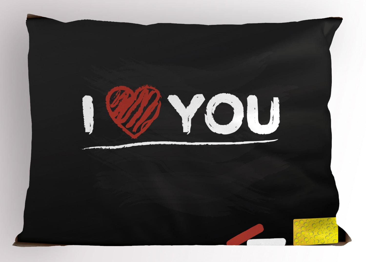 King Size Black and Red Polyester Pillow Sham