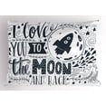 thumbnail image 1 of Ambesonne I Love You Pillow Sham, Celestial Concept, 26" X 20", Blue Grey White, 1 of 2