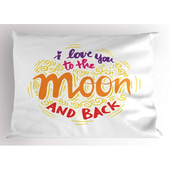Ambesonne I Love You Pillow Sham, Forever Valentines, 36" X 20", Multicolor