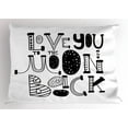 thumbnail image 1 of Ambesonne I Love You Pillow Sham, Modern Graphic Love, 26" X 20", Black White, 1 of 2