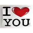 thumbnail image 1 of Ambesonne I Love You Pillow Sham, Valentines Birthday, 36" X 20", Red White Black, 1 of 2