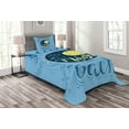 thumbnail image 1 of Ambesonne I Love You Quilted Bedspread Set 2 Pcs, Astronomy Space Map, Twin Size, Night Blue Yellow, 1 of 3