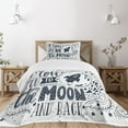 thumbnail image 1 of Ambesonne I Love You Quilted Bedspread Set 2 Pcs, Celestial Concept, Twin Size, Blue Grey White, 1 of 5
