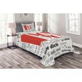thumbnail image 1 of Ambesonne I Love You Quilted Bedspread Set 2 Pcs, Newspaper Words, Twin Size, White Black, 1 of 3