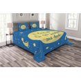 thumbnail image 1 of Ambesonne I Love You Quilted Bedspread Set 3 Pcs, Comet Astronomy Star, King Size, Yellow Violet Blue, 1 of 3