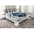 thumbnail image 1 of Ambesonne I Love You Quilted Bedspread Set 3 Pcs, Happy Words Comet, King Size, Dark Blue White, 1 of 3