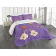 thumbnail image 1 of Ambesonne I Love You Quilted Bedspread Set 3 Pcs, Magic Happy Rainbow, Queen Size, Violet, 1 of 3