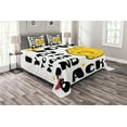 thumbnail image 1 of Ambesonne I Love You Quilted Bedspread Set 3 Pcs, Romance on the Moon, King Size, Yellow Black Red, 1 of 3