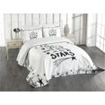 thumbnail image 1 of Ambesonne I Love You Quilted Bedspread Set 3 Pcs, Stars for Loved, King Size, White Charcoal Grey, 1 of 5