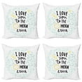 thumbnail image 1 of Ambesonne I Love You Throw Pillow Cover 4 Pack, Cartoon Sibling Love, 18", Yellow Grey Mint, 1 of 6