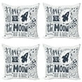 thumbnail image 1 of Ambesonne I Love You Throw Pillow Cover 4 Pack, Celestial Concept, 16", Blue Grey White, 1 of 5
