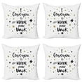 thumbnail image 1 of Ambesonne I Love You Throw Pillow Cover 4 Pack, Words Stars Modern, 24", Cocoa Black, 1 of 6