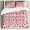 thumbnail image 1 of Ambesonne Ice Cream Duvet Cover Sets, Summer Desert, 2-Queen, Sand Brown Pale Pink, 1 of 1