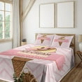 thumbnail image 1 of Ambesonne Ice Cream Emoji Fitted & Top Sheet Set with Sham, Scoop Cone Pastel, Pale Pink Mustard Umber, 1 of 5