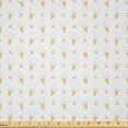 thumbnail image 1 of Ambesonne Ice Cream Fabric by the Yard Microfiber, Kitty Cones, 3 Yards, Mustard White, 1 of 1