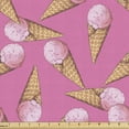 thumbnail image 1 of Ambesonne Ice Cream Fabric by the Yard Upholstery, Summer Desserts Pinkish, 5 Yards, Pink and Pale Brown, 1 of 5