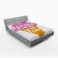 thumbnail image 1 of Ambesonne Ice Cream Fitted Sheet, Words Cherry, California King, Fuchsia Amber Pearl, 1 of 3