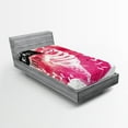thumbnail image 1 of Ambesonne Ice Cream Fitted Sheet, Yummy, Twin Size, Pink Black White, 1 of 2