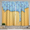 thumbnail image 1 of Ambesonne Ice Cream Kitchen Curtains, Waffle, 55"x39", Apricot, 1 of 3