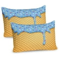 thumbnail image 1 of Ambesonne Ice Cream Pillow Sham 2 Pack, Waffle, 26"x20", Apricot, 1 of 3