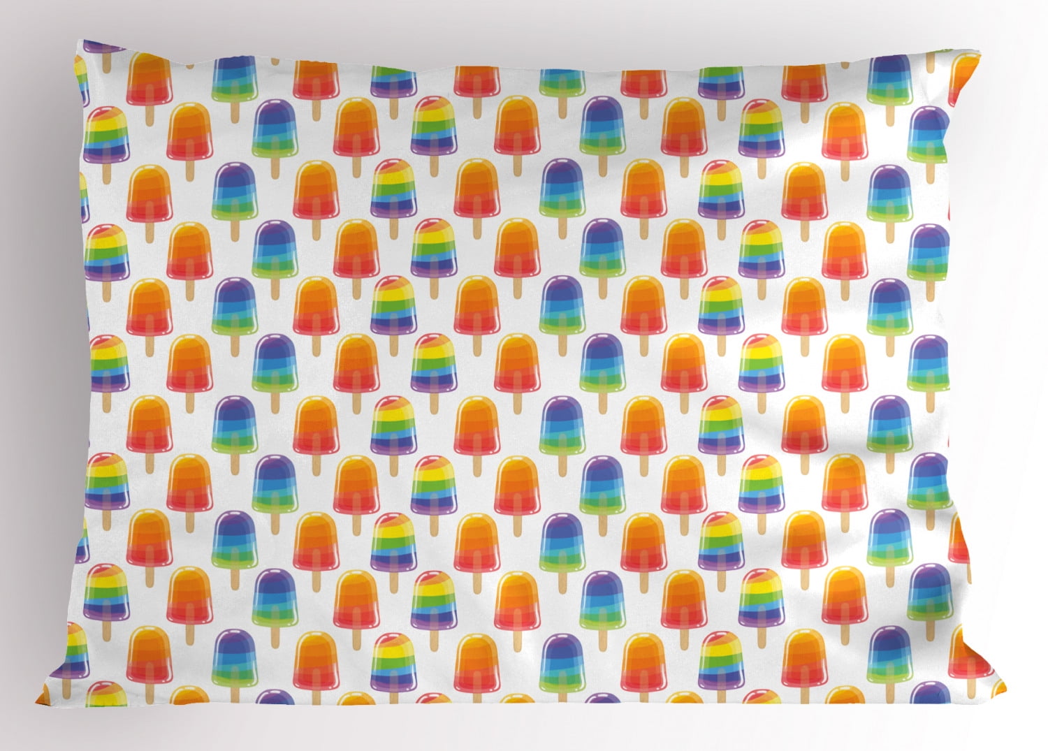 Ambesonne ice cream pillow sham orange rainbow flavor 26 x 20