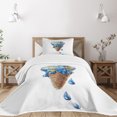 thumbnail image 1 of Ambesonne Ice Cream Quilted Bedspread Set 2 Pcs, Globe Planet Earth Flavor, Twin Size, Pale Caramel Violet Blue, 1 of 5