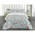 thumbnail image 1 of Ambesonne Ice Cream Quilted Bedspread Set 3 Pcs, Checkered Cherry Dessert, King Size, Multicolor, 1 of 5