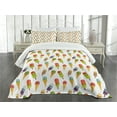 thumbnail image 1 of Ambesonne Ice Cream Quilted Bedspread Set 3 Pcs, Colorful Yummy, King Size, Multicolor, 1 of 5