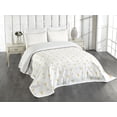 thumbnail image 1 of Ambesonne Ice Cream Quilted Bedspread Set 3 Pcs, Kitty Cones, Queen Size, Mustard White, 1 of 5