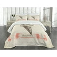 thumbnail image 1 of Ambesonne Ice Cream Quilted Bedspread Set 3 Pcs, Old Dots, King Size, Cream Coral Brown, 1 of 5