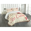 thumbnail image 1 of Ambesonne Ice Cream Quilted Bedspread Set 3 Pcs, Pop Art Logo, Queen Size, Pink Cream Umber, 1 of 5