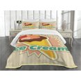 thumbnail image 1 of Ambesonne Ice Cream Quilted Bedspread Set 3 Pcs, Vintage Funky, Queen Size, Multicolor, 1 of 5