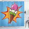 thumbnail image 1 of Ambesonne Ice Cream Shower Curtain, Retro Cone Dots, 69"Wx84"L, Multicolor, 1 of 3