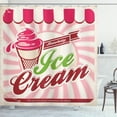 thumbnail image 1 of Ambesonne Ice Cream Shower Curtain, Soft Strawberry, 69"Wx75"L, Hot Pink Maroon Cream, 1 of 3