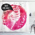 thumbnail image 1 of Ambesonne Ice Cream Shower Curtain, Yummy, 69"Wx84"L, Pink Black White, 1 of 3