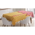 thumbnail image 1 of Ambesonne Ice Cream Tablecloth Rectangular Table Cover, Waffle Pattern, 52"x70", Mustard Coral, 1 of 4