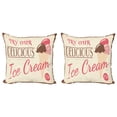 thumbnail image 1 of Ambesonne Ice Cream Throw Pillow Cover 2 Pack, Pop Art Logo, 20", Pink Cream Umber, 1 of 2