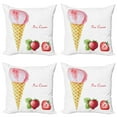 thumbnail image 1 of Ambesonne Ice Cream Throw Pillow Cover 4 Pack, Summer Flavors, 16", Sand Brown Pale Pink, 1 of 7